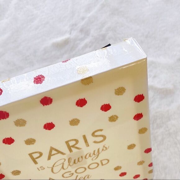 Paris Is Always a Good Idea Audrey Hepburn Quote Canvas Print White Pink Gold - Picture 2 of 7